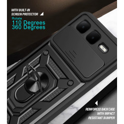 For Infinix Smart 10 Plus Case With Slide Lens Cover GT 20 Pro Ring Shockproof Stand Holder Phone Case
