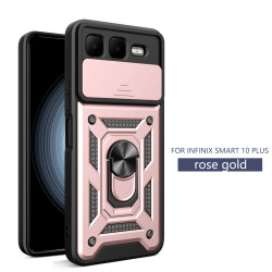 For Infinix Smart 10 Plus Case With Slide Lens Cover GT 20 Pro Ring Shockproof Stand Holder Phone Case