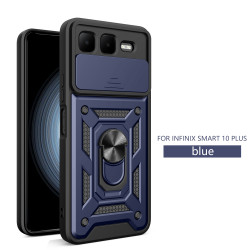 For Infinix Smart 10 Plus Case With Slide Lens Cover GT 20 Pro Ring Shockproof Stand Holder Phone Case