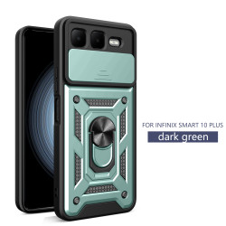 For Infinix Smart 10 Plus Case With Slide Lens Cover GT 20 Pro Ring Shockproof Stand Holder Phone Case