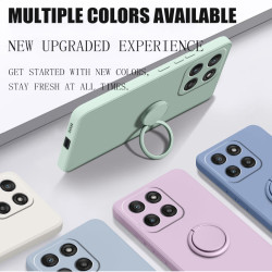 Case For Motorola Edge 60 Liquid Silicone Ring Holder Soft Phone Cover for Edge 60s 50Neo 60 50Fusion 50 Pro Shockproof Back Fundas