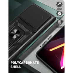 For ZTE nubia NEO 3 5G Case With Slide Lens Cover Ring Shockproof Stand Holder Phone Case