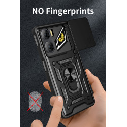 For ZTE nubia NEO 3 5G Case With Slide Lens Cover Ring Shockproof Stand Holder Phone Case