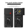 For ZTE nubia NEO 3 5G Case With Slide Lens Cover Ring Shockproof Stand Holder Phone Case