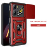 For ZTE nubia NEO 3 5G Case With Slide Lens Cover Ring Shockproof Stand Holder Phone Case