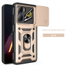 For ZTE nubia NEO 3 5G Case With Slide Lens Cover Ring Shockproof Stand Holder Phone Case