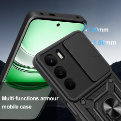 For Realme C71 Case With Slide Lens Cover Ring Shockproof Stand Holder Phone Case