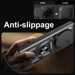 For Tecno Camon 40 Premier Case With Slide Lens Cover Camon 40 Pro 4G 40 4G 30 Premier 5G 30S 30Pro Ring Shockproof Stand Holder Phone Case