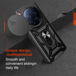 For Tecno Camon 40 Premier Case With Slide Lens Cover Camon 40 Pro 4G 40 4G 30 Premier 5G 30S 30Pro Ring Shockproof Stand Holder Phone Case