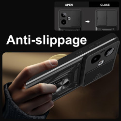 FFor Realme GT 7 Case With Slide Lens Cover GT 6T 5G Ring Shockproof Stand Holder Phone Case