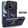 FFor Realme GT 7 Case With Slide Lens Cover GT 6T 5G Ring Shockproof Stand Holder Phone Case