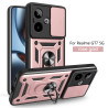 FFor Realme GT 7 Case With Slide Lens Cover GT 6T 5G Ring Shockproof Stand Holder Phone Case