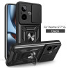 FFor Realme GT 7 Case With Slide Lens Cover GT 6T 5G Ring Shockproof Stand Holder Phone Case