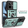 FFor Realme GT 7 Case With Slide Lens Cover GT 6T 5G Ring Shockproof Stand Holder Phone Case