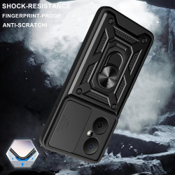 For Huawei Nova Y73 Case With Slide Lens Cover Y70 Y70plus 4G Ring Shockproof Stand Holder Phone Case