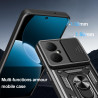 For Huawei Nova Y73 Case With Slide Lens Cover Y70 Y70plus 4G Ring Shockproof Stand Holder Phone Case