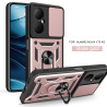 For Huawei Nova Y73 Case With Slide Lens Cover Y70 Y70plus 4G Ring Shockproof Stand Holder Phone Case