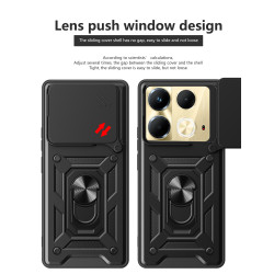 For Infinix Note 40 5G Case With Slide Lens Cover Note40Pro 30Pro 30i Ring Shockproof Stand Holder Phone Case