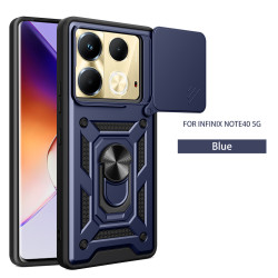 For Infinix Note 40 5G Case With Slide Lens Cover Note40Pro 30Pro 30i Ring Shockproof Stand Holder Phone Case