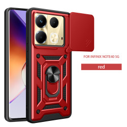 For Infinix Note 40 5G Case With Slide Lens Cover Note40Pro 30Pro 30i Ring Shockproof Stand Holder Phone Case