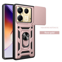 For Infinix Note 40 5G Case With Slide Lens Cover Note40Pro 30Pro 30i Ring Shockproof Stand Holder Phone Case