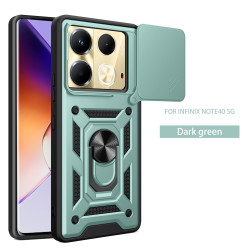 For Infinix Note 40 5G Case With Slide Lens Cover Note40Pro 30Pro 30i Ring Shockproof Stand Holder Phone Case