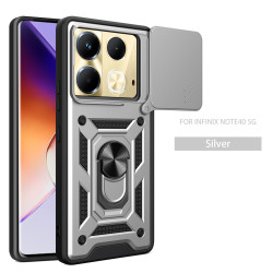 For Infinix Note 40 5G Case With Slide Lens Cover Note40Pro 30Pro 30i Ring Shockproof Stand Holder Phone Case