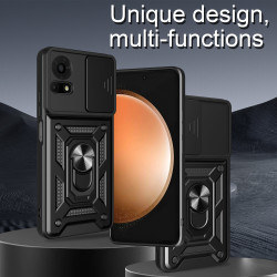 For TCL 50 LE Case With Slide Lens Cover 50SE 40SE 4G Ring Shockproof Stand Holder Phone Case