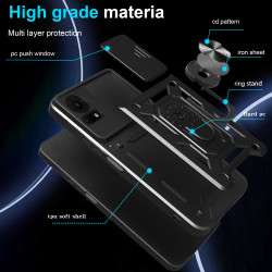 For TCL 50 LE Case With Slide Lens Cover 50SE 40SE 4G Ring Shockproof Stand Holder Phone Case