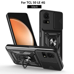 For TCL 50 LE Case With Slide Lens Cover 50SE 40SE 4G Ring Shockproof Stand Holder Phone Case