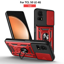 For TCL 50 LE Case With Slide Lens Cover 50SE 40SE 4G Ring Shockproof Stand Holder Phone Case