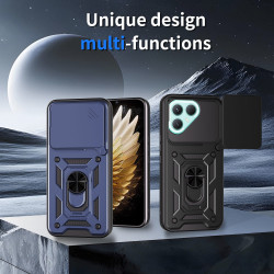For Tecno Pova 7 Pro Case With Slide Lens Cover Pova 6Neo 6Pro Ring Shockproof Stand Holder Phone Case