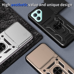 For Tecno Pova 7 Pro Case With Slide Lens Cover Pova 6Neo 6Pro Ring Shockproof Stand Holder Phone Case