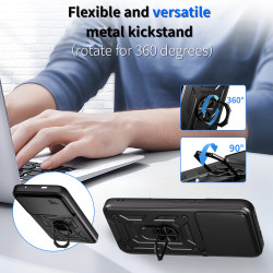 For Tecno Pova 7 Pro Case With Slide Lens Cover Pova 6Neo 6Pro Ring Shockproof Stand Holder Phone Case