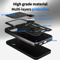 For Tecno Pova 7 Pro Case With Slide Lens Cover Pova 6Neo 6Pro Ring Shockproof Stand Holder Phone Case