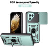 For Tecno Pova 7 Pro Case With Slide Lens Cover Pova 6Neo 6Pro Ring Shockproof Stand Holder Phone Case