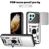 For Tecno Pova 7 Pro Case With Slide Lens Cover Pova 6Neo 6Pro Ring Shockproof Stand Holder Phone Case
