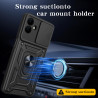 For Samsung Galaxy A07 4G Case With Slide Lens Cover Galaxy A06 Ring Shockproof Stand Holder Phone Case