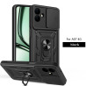 For Samsung Galaxy A07 4G Case With Slide Lens Cover Galaxy A06 Ring Shockproof Stand Holder Phone Case