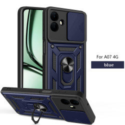 For Samsung Galaxy A07 4G Case With Slide Lens Cover Galaxy A06 Ring Shockproof Stand Holder Phone Case