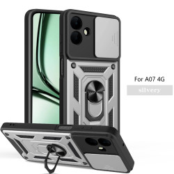 For Samsung Galaxy A07 4G Case With Slide Lens Cover Galaxy A06 Ring Shockproof Stand Holder Phone Case