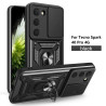 For Tecno Spark 40 Pro Case With Slide Lens Cover Spark40 30Pro 30C Ring Shockproof Stand Holder Phone Case