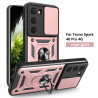 For Tecno Spark 40 Pro Case With Slide Lens Cover Spark40 30Pro 30C Ring Shockproof Stand Holder Phone Case