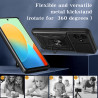 For Tecno Pop 10 Case With Slide Lens Cover Pop9 Pop8 Ring Shockproof Stand Holder Phone Case