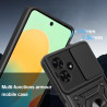 For Tecno Pop 10 Case With Slide Lens Cover Pop9 Pop8 Ring Shockproof Stand Holder Phone Case