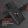 For Tecno Pop 10 Case With Slide Lens Cover Pop9 Pop8 Ring Shockproof Stand Holder Phone Case