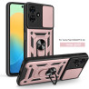 For Tecno Pop 10 Case With Slide Lens Cover Pop9 Pop8 Ring Shockproof Stand Holder Phone Case