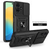 For Tecno Pop 10 Case With Slide Lens Cover Pop9 Pop8 Ring Shockproof Stand Holder Phone Case