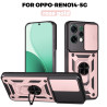 For Oppo Reno14 Case With Slide Lens Cover Reno13F 13Pro Ring Shockproof Stand Holder Phone Case