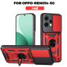 For Oppo Reno14 Case With Slide Lens Cover Reno13F 13Pro Ring Shockproof Stand Holder Phone Case